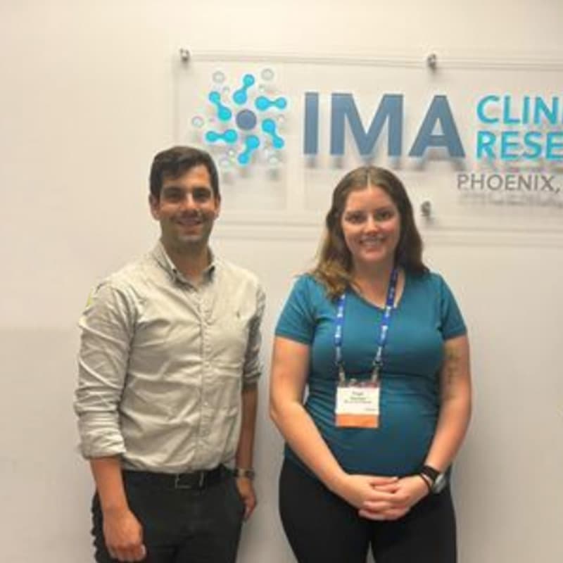 A member of the Stitch team with site staff at IMA Clinical Research in Phoenix
