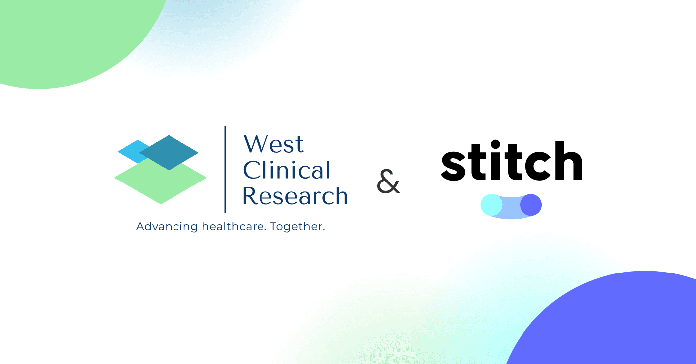 West Clinical Research and Stitch logos